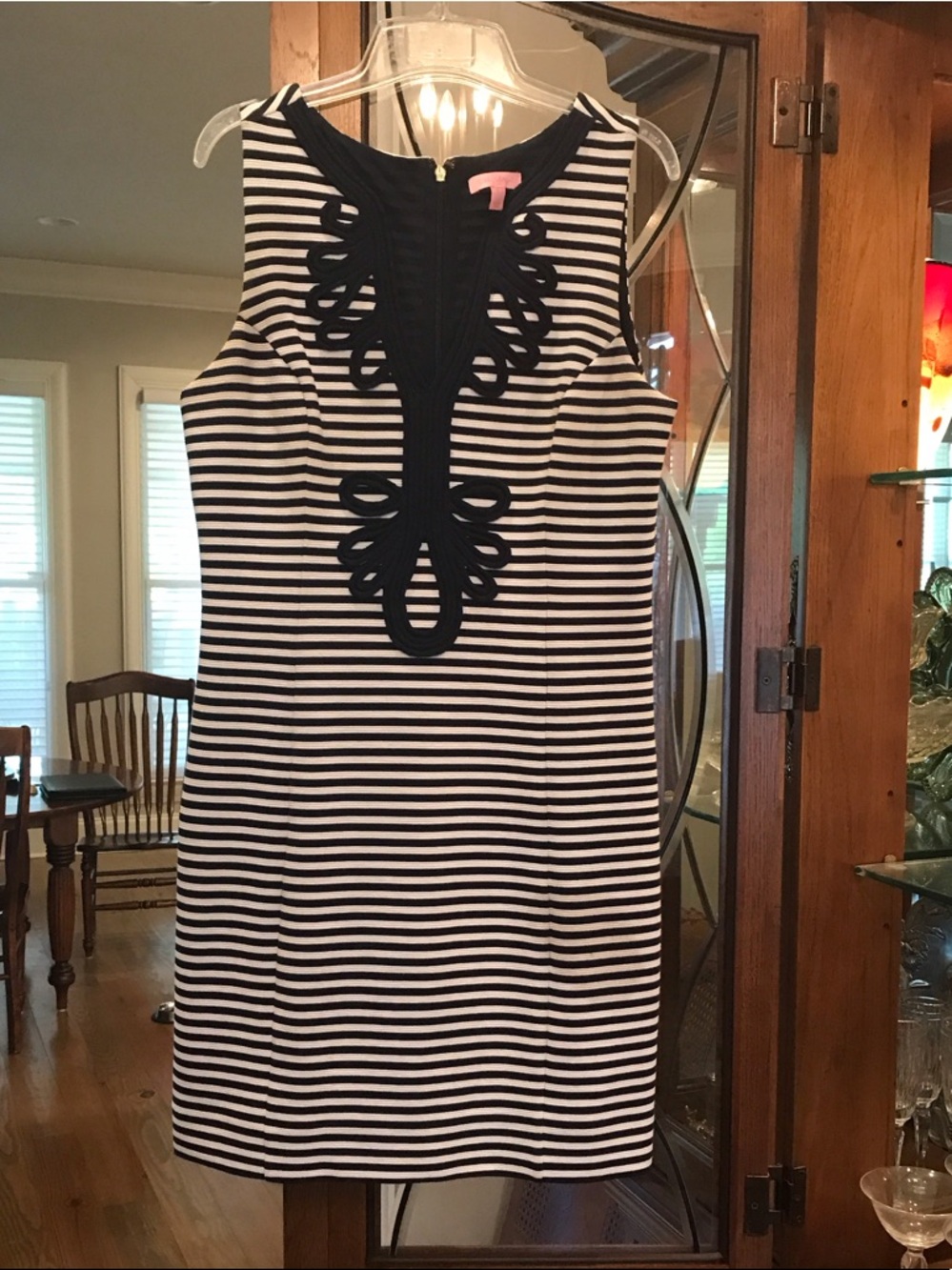 Lilly Pulitzer Navy & White Striped Sleeveless Midi Dress L